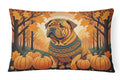 Shar Pei Fall Decorative Throw Pillow 12x16 Indoor Outdoor Accent Cushion, Fabric Cover with Insert for Sofa, Bed, Porch & Living Room