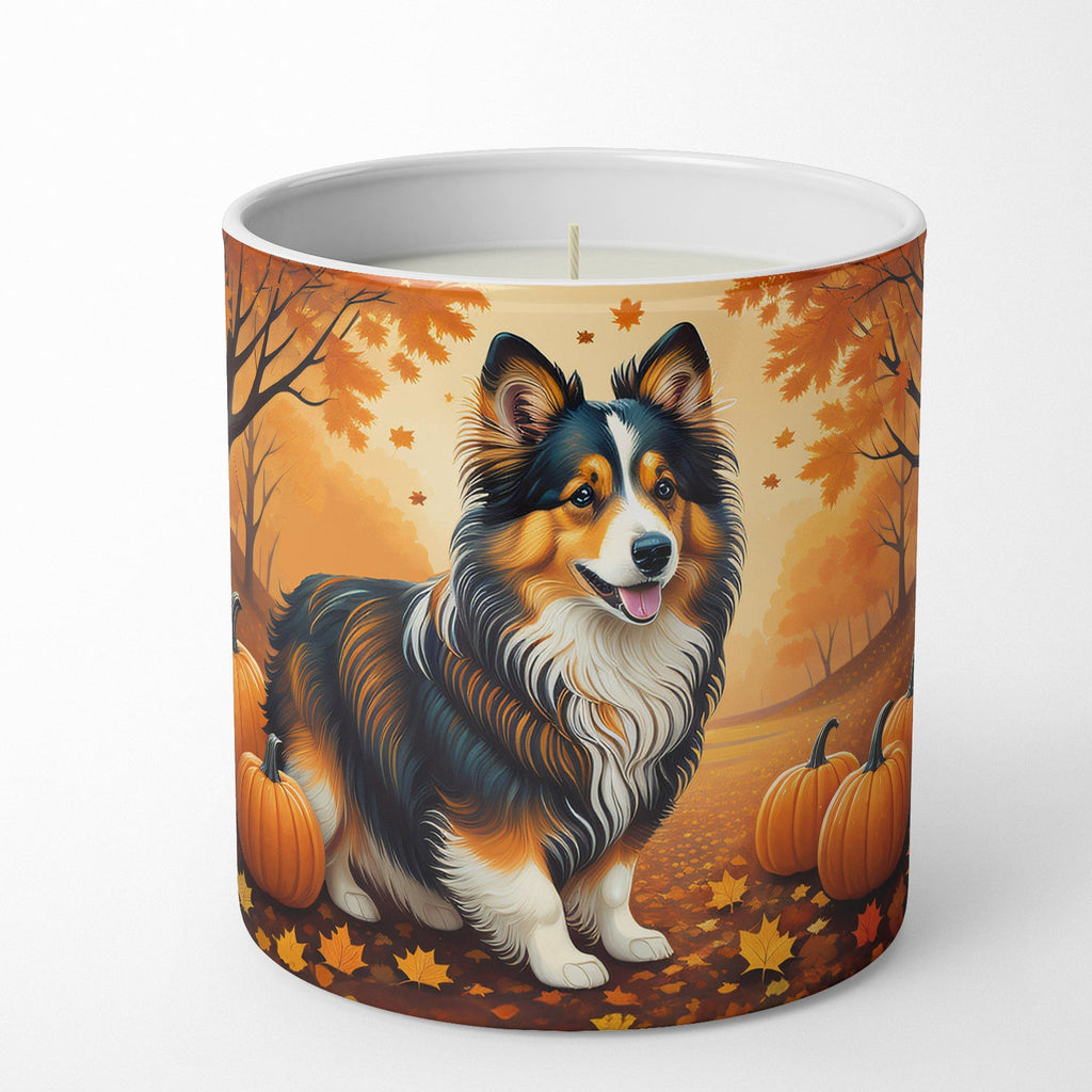 Sheltie Fall Decorative Soy Candle Nature Soy Wax Essential Oil Home Decor Ideal for Bedroom Kitchen Bath Office Gift, 10 oz