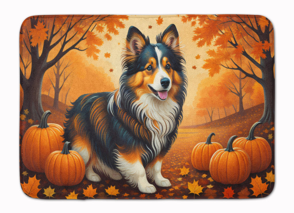 Sheltie Fall Memory Foam Kitchen Mat Machine Washable Anti-Fatigue Cushion Comfort Bath or Kitchen Rug