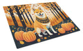 Shiba Inu Fall Cutting Board Tempered Glass Kitchen Cutting Surface, Heat Resistant Chopping, Non-Slip Feet, Food Prep & Serving