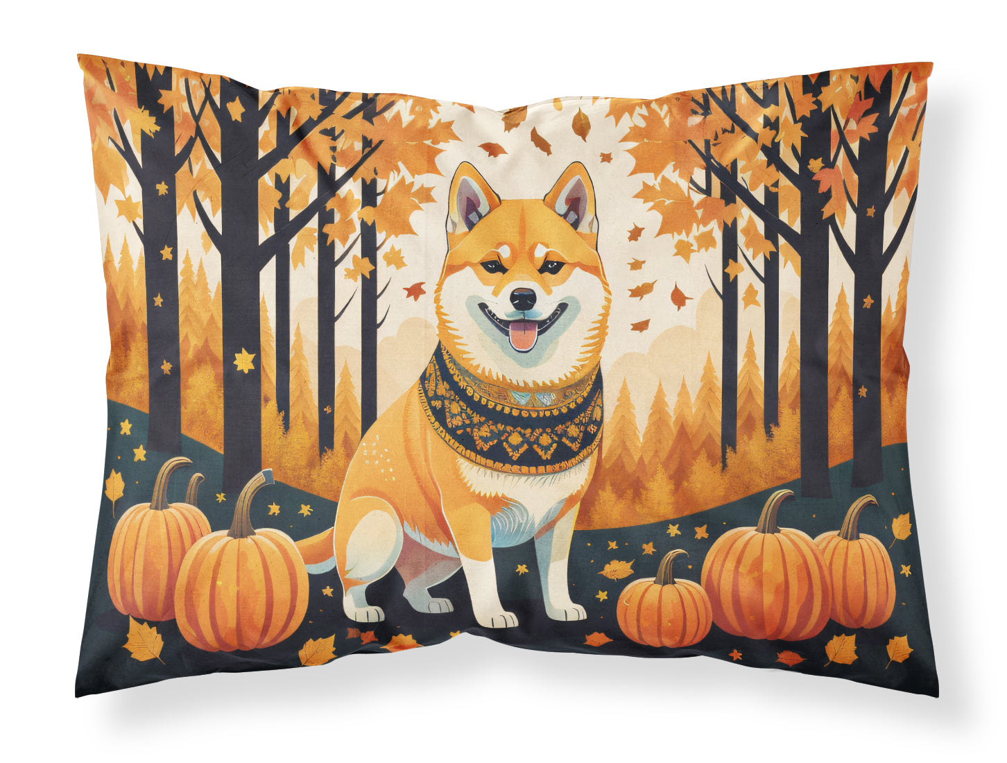 Shiba Inu Fall Standard Pillowcase Lightweight Super Soft Easy Care Decorative Artwork Pillowcase, Standard