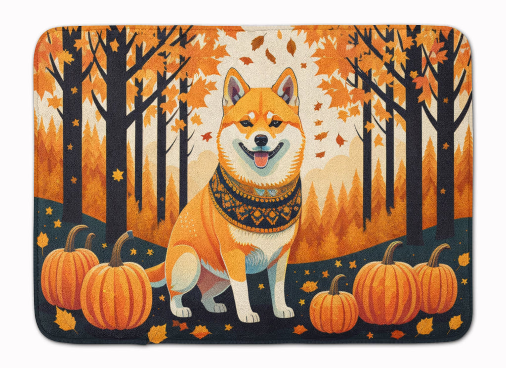 Shiba Inu Fall Memory Foam Kitchen Mat Machine Washable Anti-Fatigue Cushion Comfort Bath or Kitchen Rug