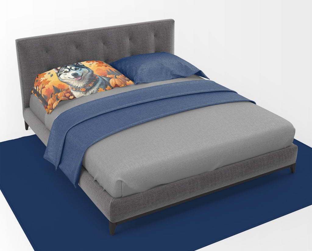 Siberian Husky Fall Standard Pillowcase Lightweight Super Soft Easy Care Decorative Artwork Pillowcase, Standard