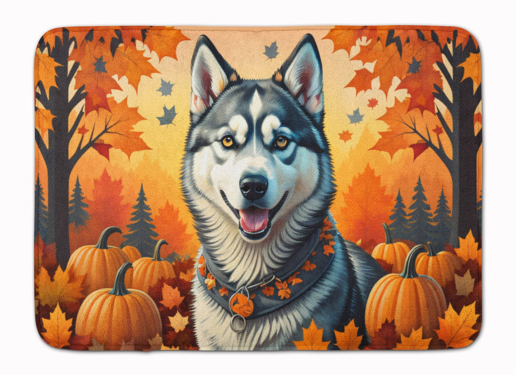 Siberian Husky Fall Memory Foam Kitchen Mat Machine Washable Anti-Fatigue Cushion Comfort Bath or Kitchen Rug