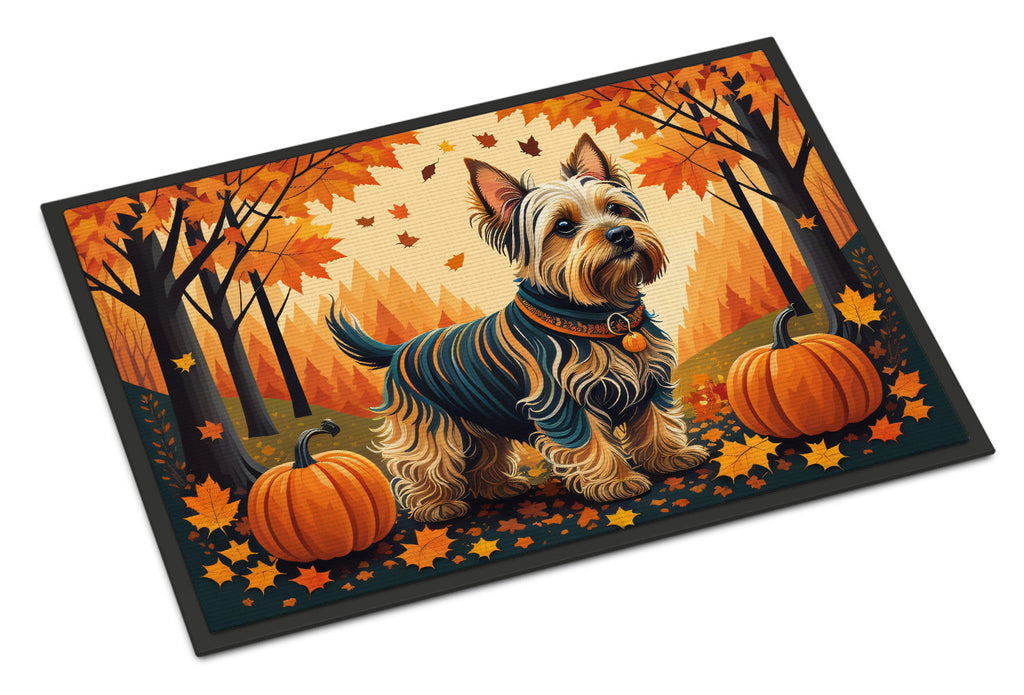 Silky Terrier Fall Doormat Indoor Outdoor 18H X 27W Front Door Mat Rugs for Entryway, Non Slip Washable