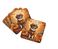 Tibetan Spaniel Fall Foam Coasters Set of 4 Cup Coasters for Indoor Outdoor, Tabletop Protection, Anti Slip, Mouse pad Material