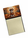 Tibetan Spaniel Fall Watercolor Sticky Note Holder Refillable Dispenser Desk Accessory 3x3 Pad Gift