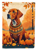 Vizsla Fall House Flag 28x40 Porch Sleeve Pole Decorative Outside Yard Banner Artwork Wall Hanging, Polyester