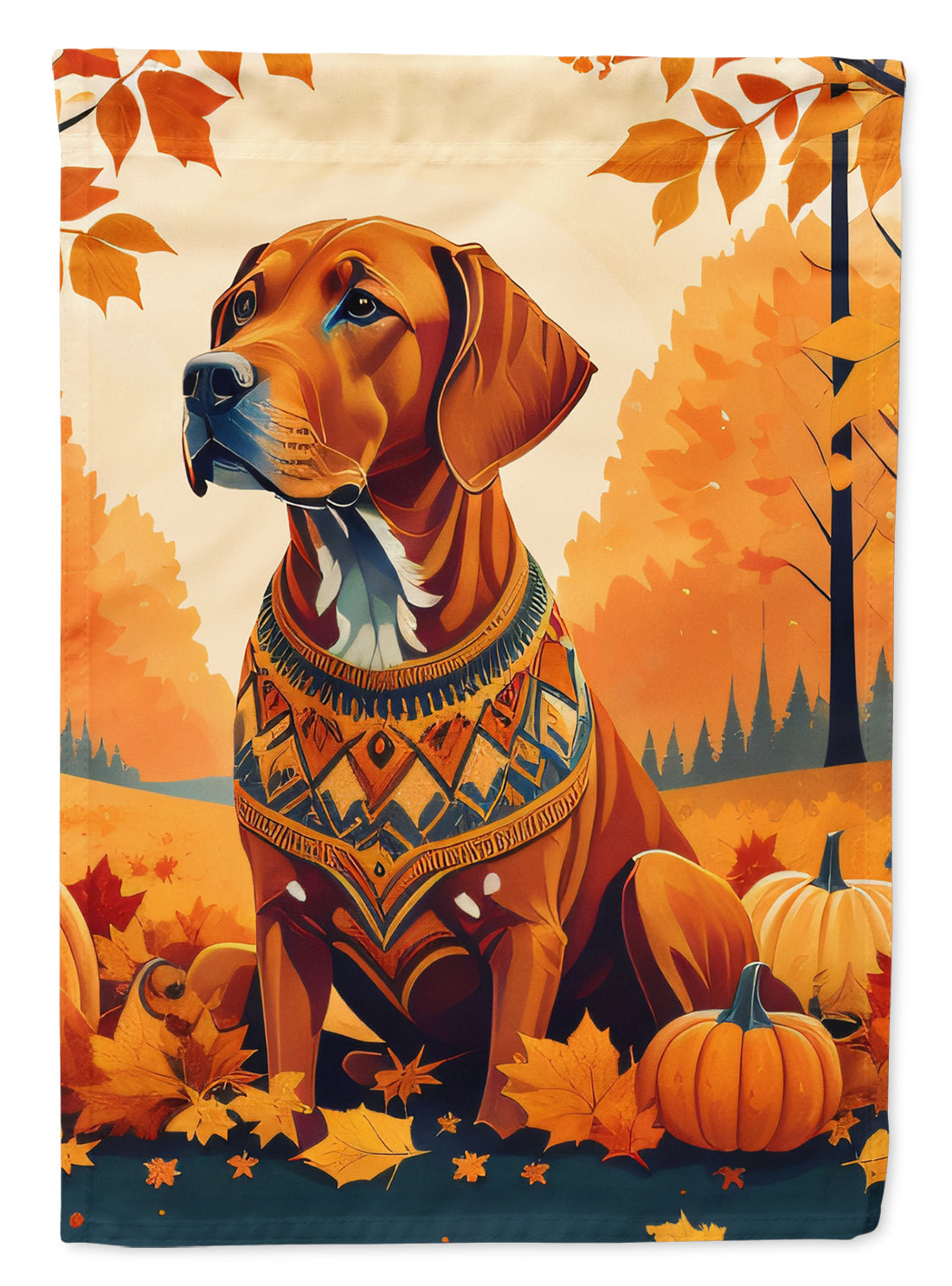 Vizsla Fall House Flag 28x40 Porch Sleeve Pole Decorative Outside Yard Banner Artwork Wall Hanging, Polyester