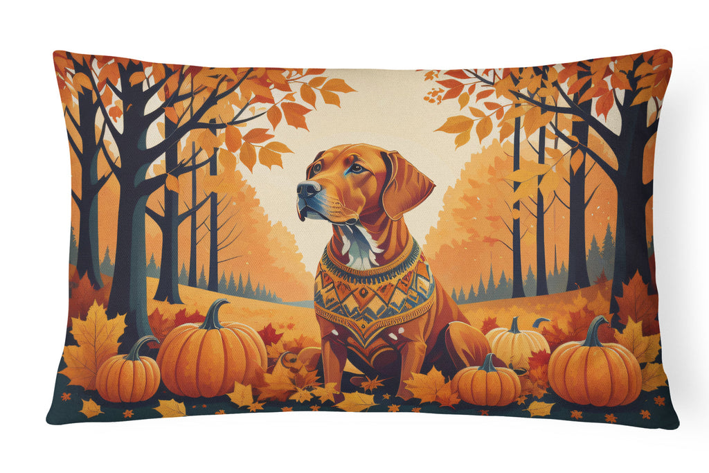 Vizsla Fall Decorative Throw Pillow 12x16 Indoor Outdoor Accent Cushion, Fabric Cover with Insert for Sofa, Bed, Porch & Living Room