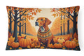 Vizsla Fall Decorative Throw Pillow 12x16 Indoor Outdoor Accent Cushion, Fabric Cover with Insert for Sofa, Bed, Porch & Living Room