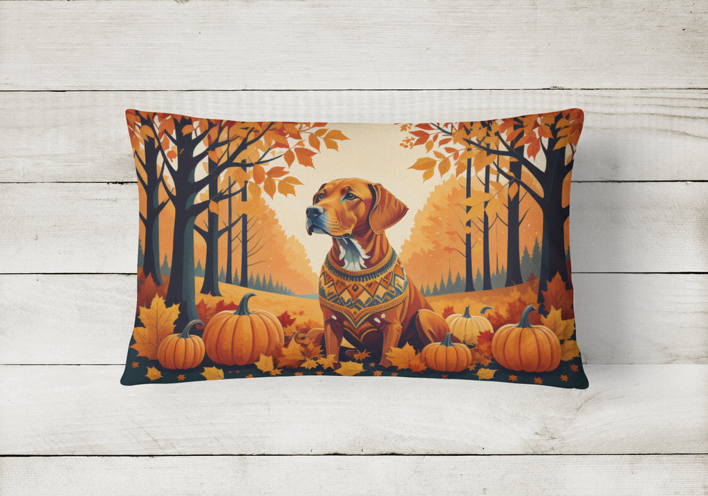 Vizsla Fall Decorative Throw Pillow 12x16 Indoor Outdoor Accent Cushion, Fabric Cover with Insert for Sofa, Bed, Porch & Living Room