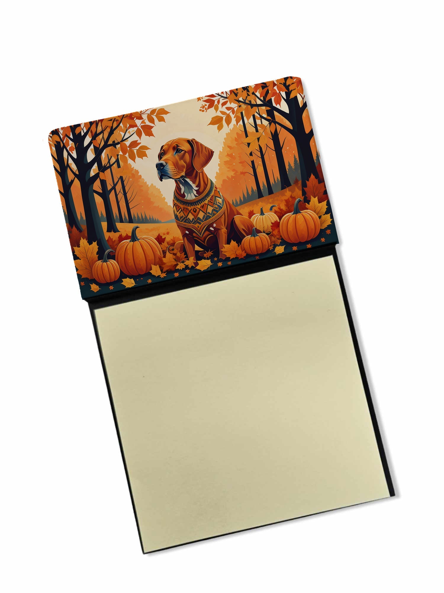 Vizsla Fall Watercolor Sticky Note Holder Refillable Dispenser Desk Accessory 3x3 Pad Gift
