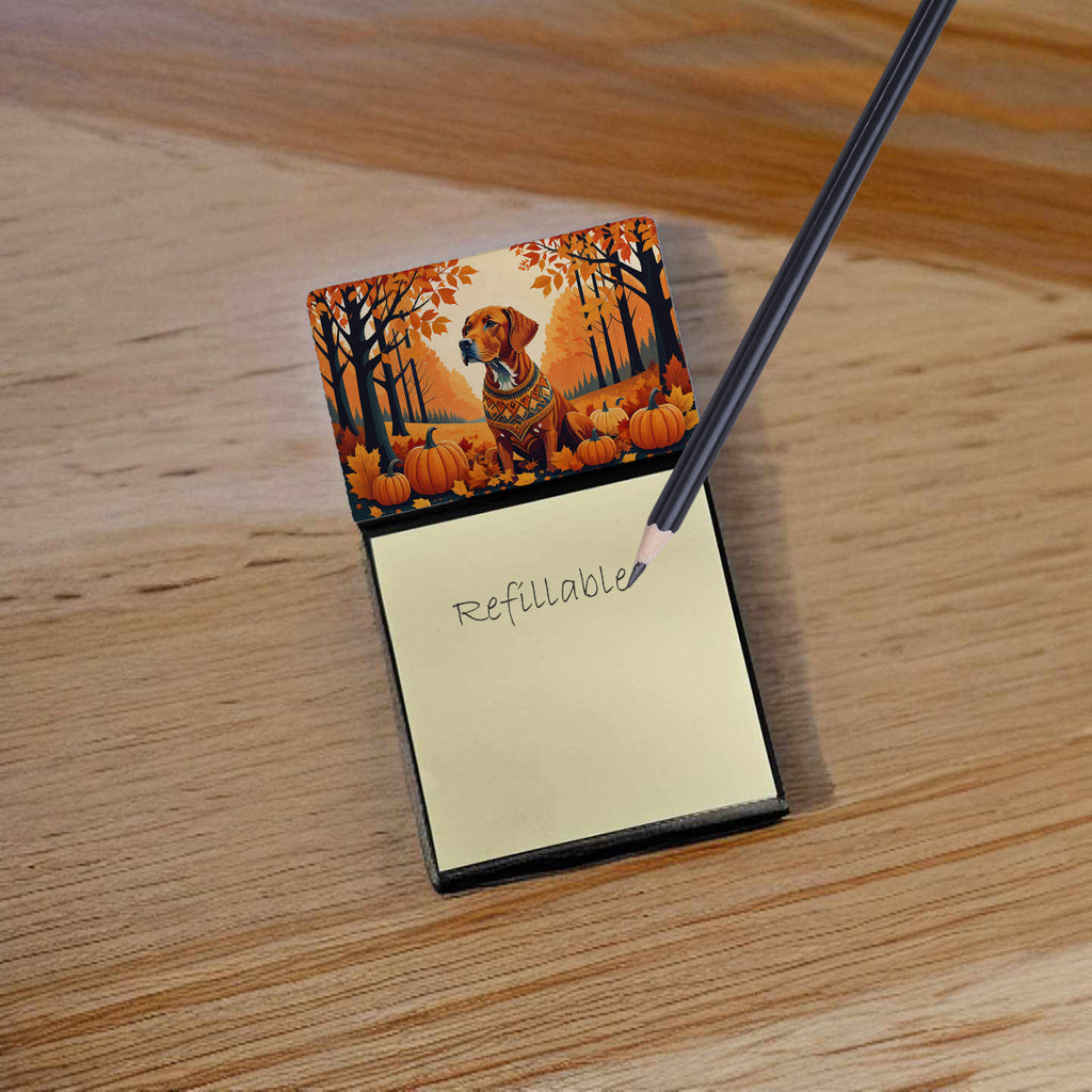 Vizsla Fall Watercolor Sticky Note Holder Refillable Dispenser Desk Accessory 3x3 Pad Gift