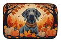 Weimaraner Fall Dish Drying Mat Absorbent Dish Drying Mat Pad for Kitchen Counter Dish Drainer Mat for Countertop, 14 x 21", Multicolor