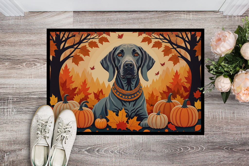 Weimaraner Fall Doormat Indoor Outdoor 18H X 27W Front Door Mat Rugs for Entryway, Non Slip Washable