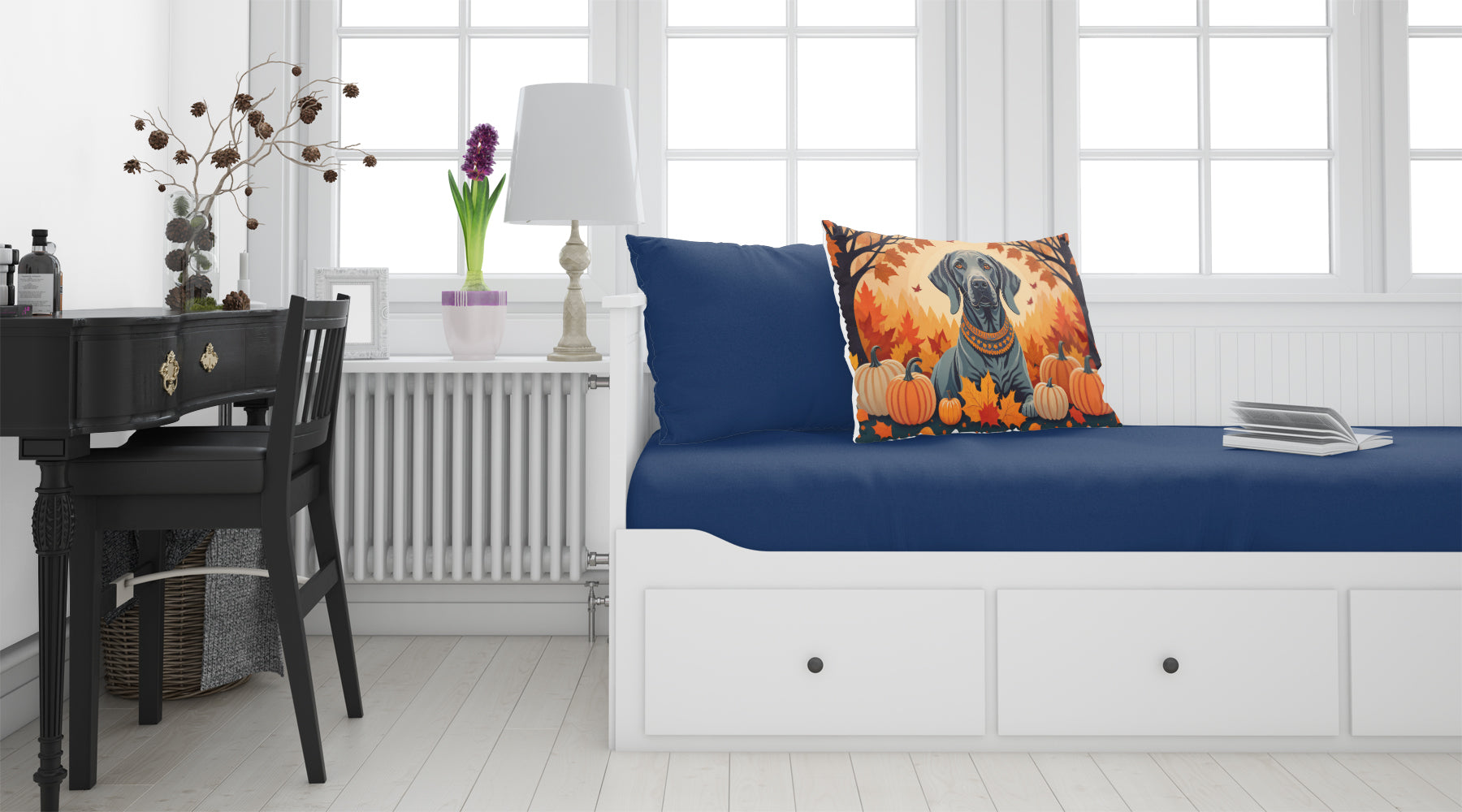 Weimaraner Fall Standard Pillowcase Lightweight Super Soft Easy Care Decorative Artwork Pillowcase, Standard