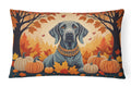 Weimaraner Fall Decorative Throw Pillow 12x16 Indoor Outdoor Accent Cushion, Fabric Cover with Insert for Sofa, Bed, Porch & Living Room