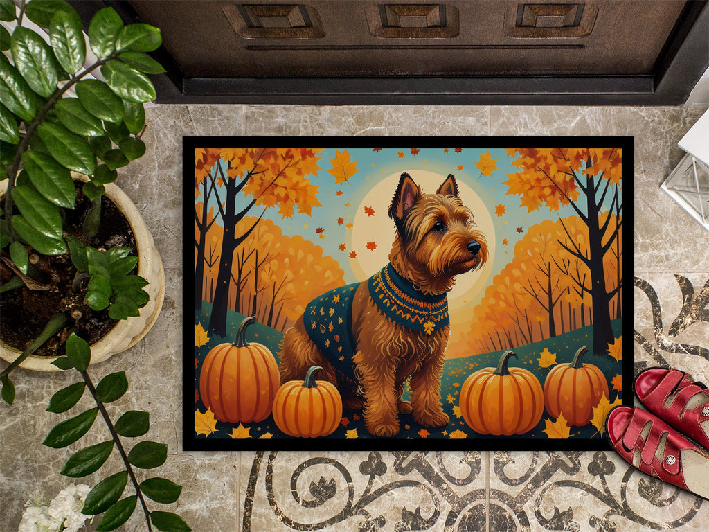 Welsh Terrier Fall Doormat Indoor Outdoor 24H X 36W Front Door Mat Rugs for Entryway, Non Slip Washable Low Pile,