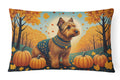Welsh Terrier Fall Decorative Throw Pillow 12x16 Indoor Outdoor Accent Cushion, Fabric Cover with Insert for Sofa, Bed, Porch & Living Room