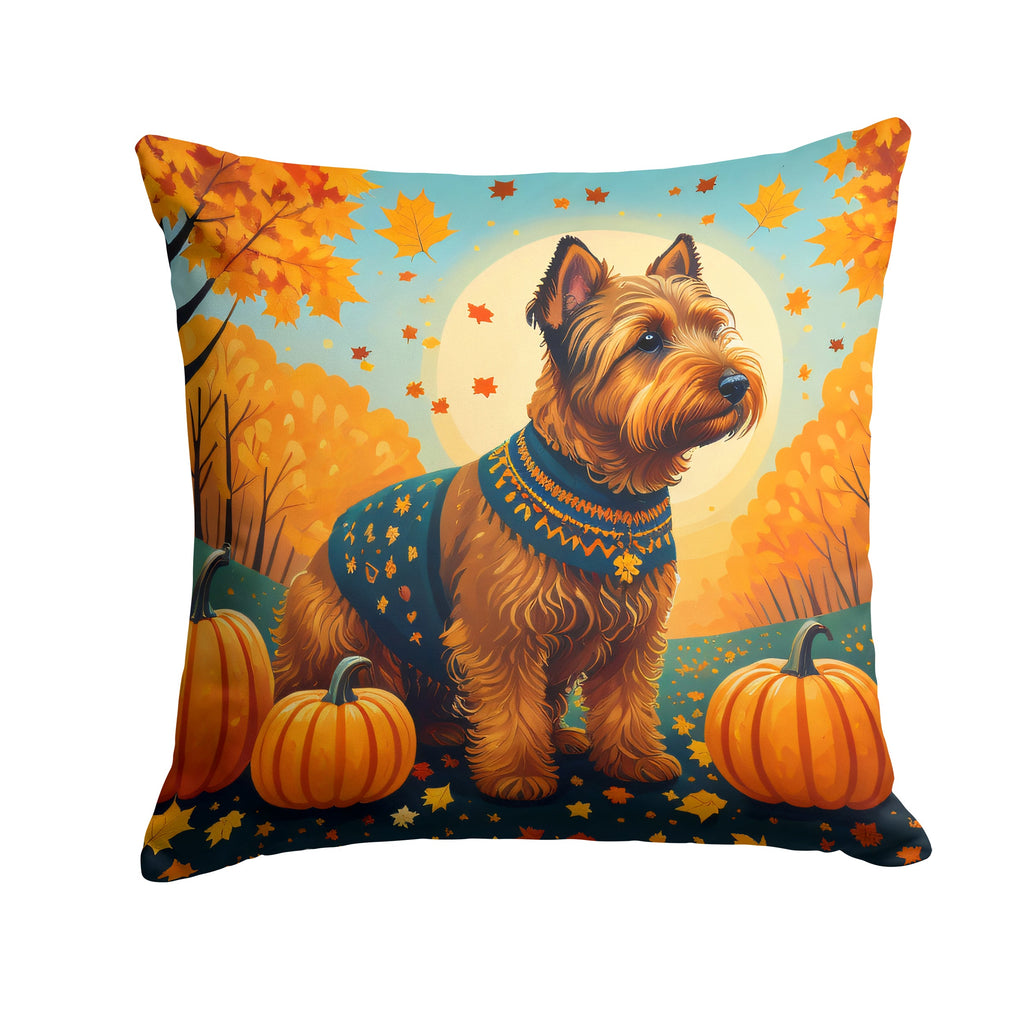 Welsh Terrier Fall Decorative Throw Pillow 18x18 Indoor Outdoor Accent Cushion, Fabric Cover with Insert for Sofa, Bed, Porch & Living Room
