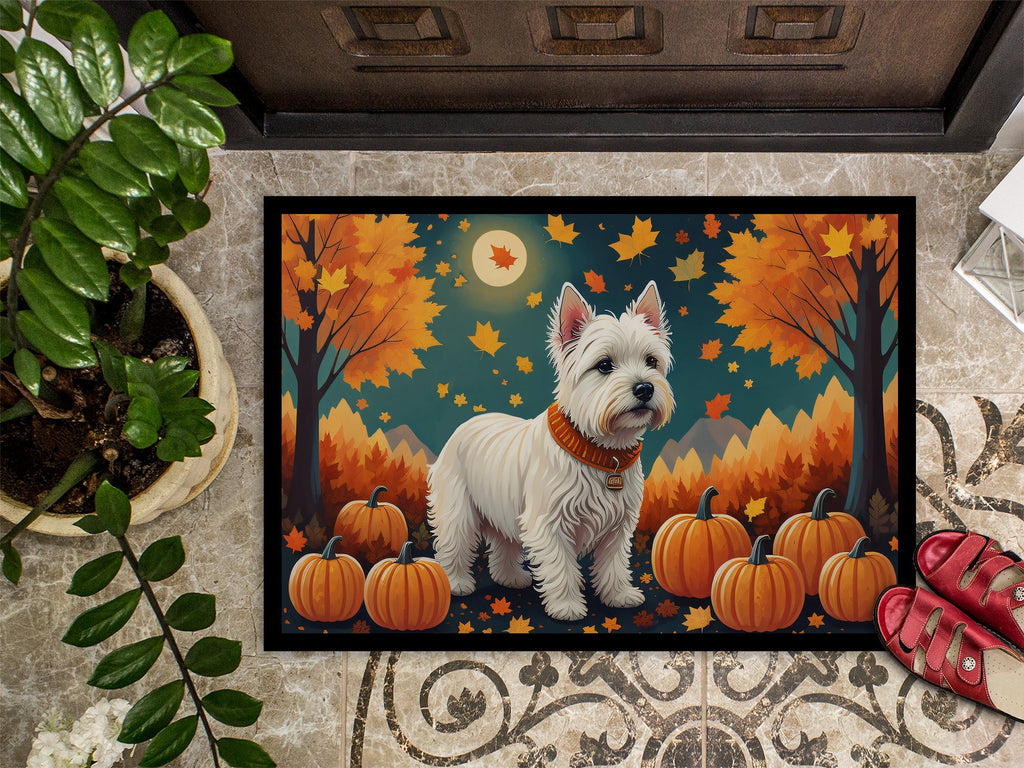 Westie Fall Doormat Indoor Outdoor 18H X 27W Front Door Mat Rugs for Entryway, Non Slip Washable