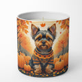 Yorkshire Terrier Fall Decorative Soy Candle Nature Soy Wax Essential Oil Home Decor Ideal for Bedroom Kitchen Bath Office Gift, 10 oz