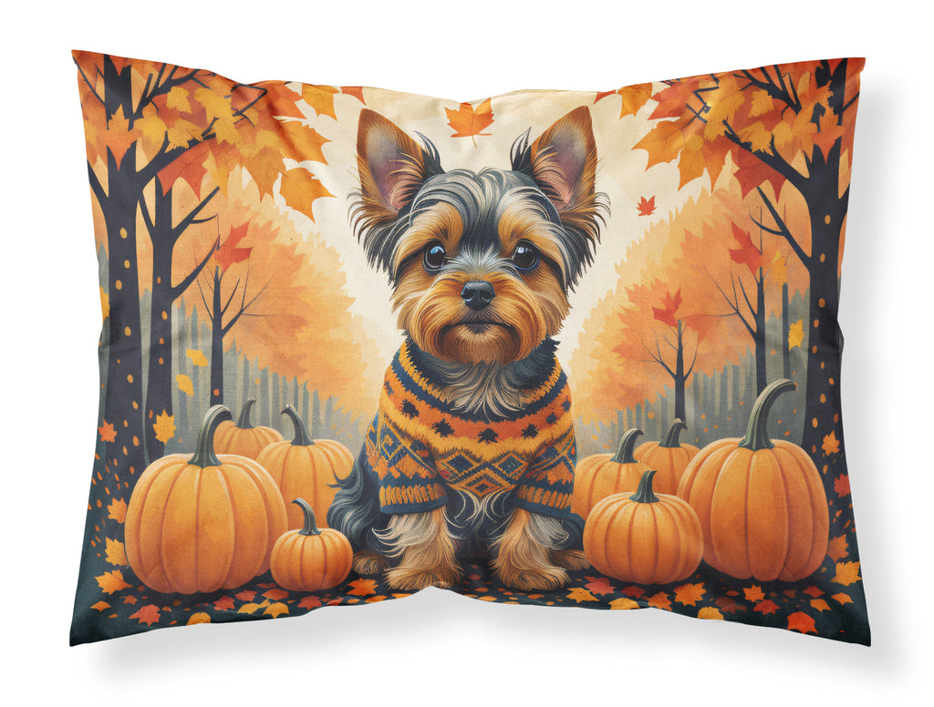 Yorkshire Terrier Fall Standard Pillowcase Lightweight Super Soft Easy Care Decorative Artwork Pillowcase, Standard