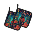Affenpinscher Christmas Pot Holder Set of 2 Heat Resistant Quilted Hot Pads 7.5 x 7.5 Inch, Insulated Kitchen Trivets for Cooking & Baking