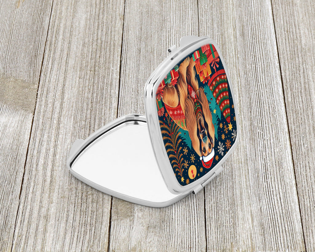 Afghan Hound Christmas Compact Mirror Decorative Travel Makeup Mirror for Women Girls Gifts Pocket Makeup Mirror Folding Handheld
