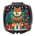Akita Christmas Compact Mirror Decorative Travel Makeup Mirror for Women Girls Gifts Pocket Makeup Mirror Folding Handheld