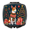 Basenji Christmas Compact Mirror Decorative Travel Makeup Mirror for Women Girls Gifts Pocket Makeup Mirror Folding Handheld