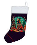 Belgian Malinois Christmas Holiday Stocking Double-Sided Print, Polyester Suede,11x18, Made in USA