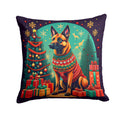 Belgian Malinois Christmas Decorative Throw Pillow 14x14 Indoor Outdoor Accent Cushion, Fabric Cover with Insert for Sofa, Bed, Porch & Living Room