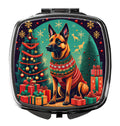 Belgian Malinois Christmas Compact Mirror Decorative Travel Makeup Mirror for Women Girls Gifts Pocket Makeup Mirror Folding Handheld