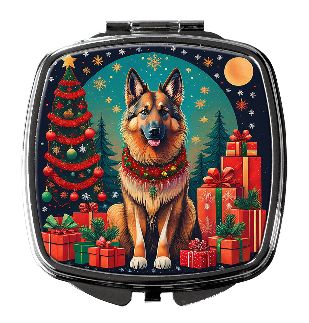 Belgian Tervuren Christmas Compact Mirror Decorative Travel Makeup Mirror for Women Girls Gifts Pocket Makeup Mirror Folding Handheld