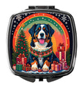 Bernese Mountain Dog Christmas Compact Mirror Decorative Travel Makeup Mirror for Women Girls Gifts Pocket Makeup Mirror Folding Handheld
