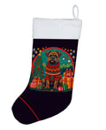 Border Terrier Christmas Holiday Stocking Double-Sided Print, Polyester Suede,11x18, Made in USA
