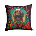 Boykin Spaniel Christmas Decorative Throw Pillow 18x18 Indoor Outdoor Accent Cushion, Fabric Cover with Insert for Sofa, Bed, Porch & Living Room
