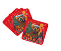 Briard Christmas Foam Coasters Set of 4 Cup Coasters for Indoor Outdoor, Tabletop Protection, Anti Slip, Mouse pad Material