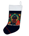 Black Cocker Spaniel Christmas Holiday Stocking Double-Sided Print, Polyester Suede,11x18, Made in USA