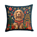 Cocker Spaniel Christmas Decorative Throw Pillow 18x18 Indoor Outdoor Accent Cushion, Fabric Cover with Insert for Sofa, Bed, Porch & Living Room