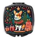 Corgi Christmas Compact Mirror Decorative Travel Makeup Mirror for Women Girls Gifts Pocket Makeup Mirror Folding Handheld