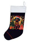 Black and Tan Dachshund Christmas Holiday Stocking Double-Sided Print, Polyester Suede,11x18, Made in USA
