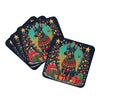 Doberman Pinscher Christmas Foam Coasters Set of 4 Cup Coasters for Indoor Outdoor, Tabletop Protection, Anti Slip, Mouse pad Material