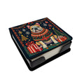 English Bulldog Christmas PU Leather Note Paper Holder with Artist-Designed Cover, Desk Accessory, Office Gift