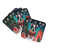 French Bulldog Christmas Foam Coasters Set of 4 Cup Coasters for Indoor Outdoor, Tabletop Protection, Anti Slip, Mouse pad Material