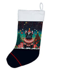 Black French Bulldog Christmas Holiday Stocking Double-Sided Print, Polyester Suede,11x18, Made in USA