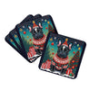 Black French Bulldog Christmas Foam Coasters Set of 4 Cup Coasters for Indoor Outdoor, Tabletop Protection, Anti Slip, Mouse pad Material