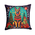 German Shepherd Christmas Decorative Throw Pillow 18x18 Indoor Outdoor Accent Cushion, Fabric Cover with Insert for Sofa, Bed, Porch & Living Room